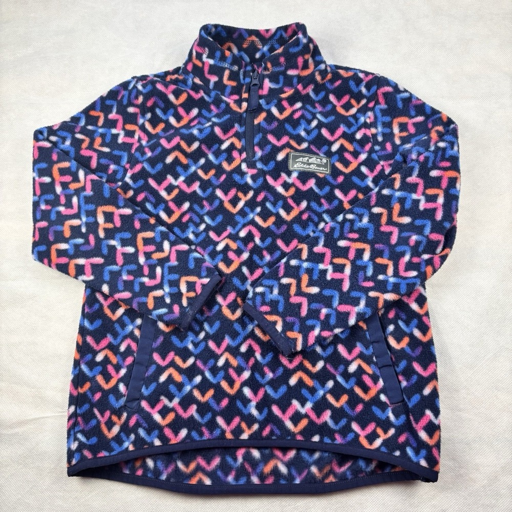 Eddie Bauer Girls Quest 1/4-Zip Fleece Pullover Kids‎ Size Small 7/8
